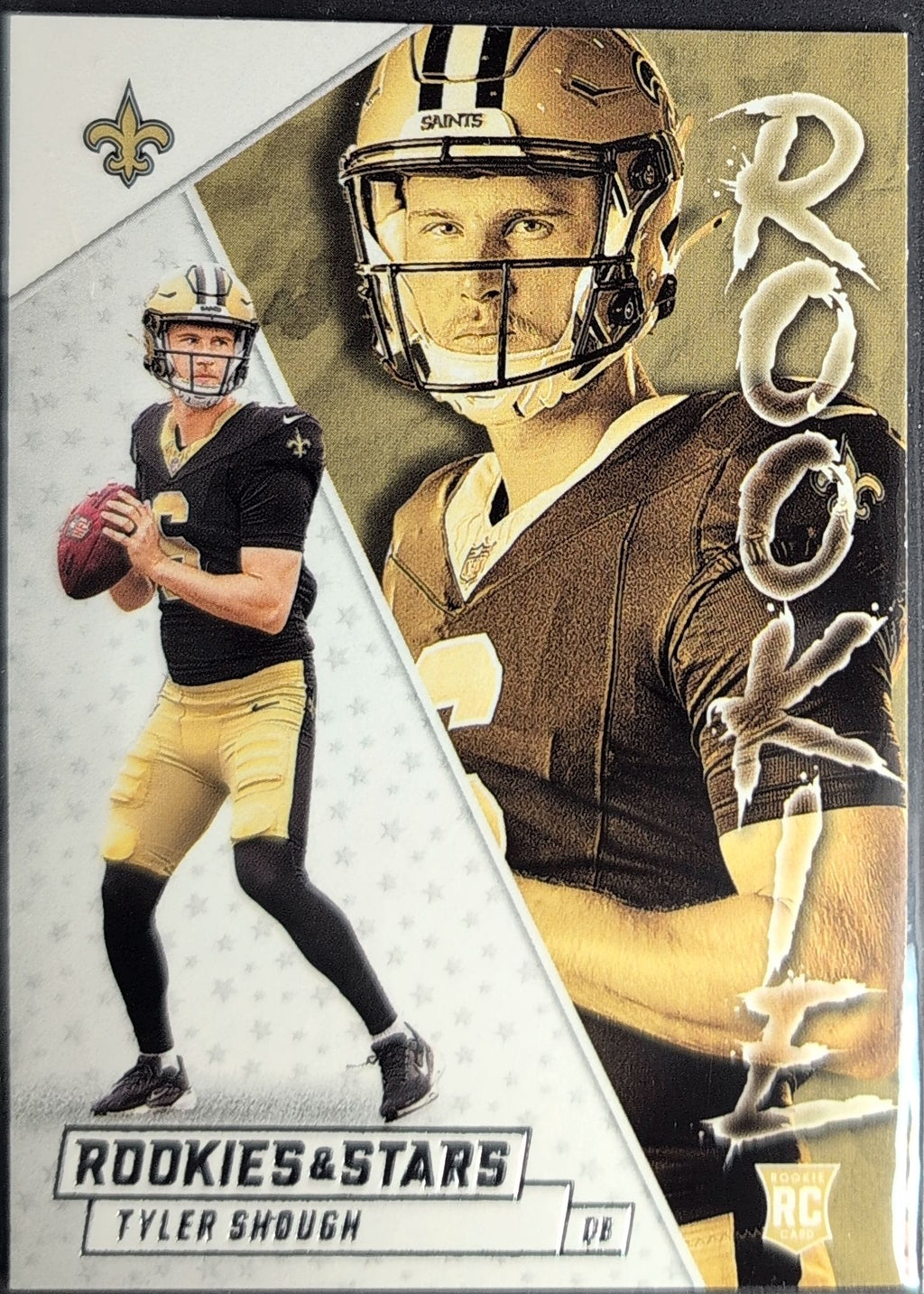 2025 Panini Rookies & Stars Tyler Shough #28 Rookie Exclusive New Orleans Saints front