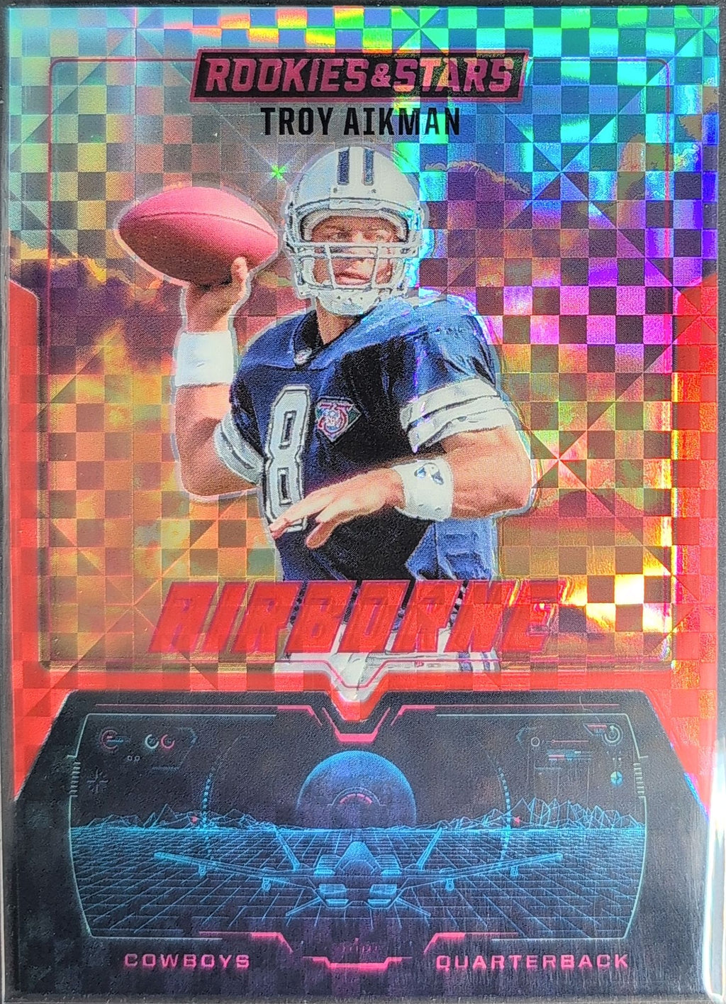 2025 Panini Rookies & Stars Troy Aikman #13 Airborne Red Plaid Dallas Cowboys front
