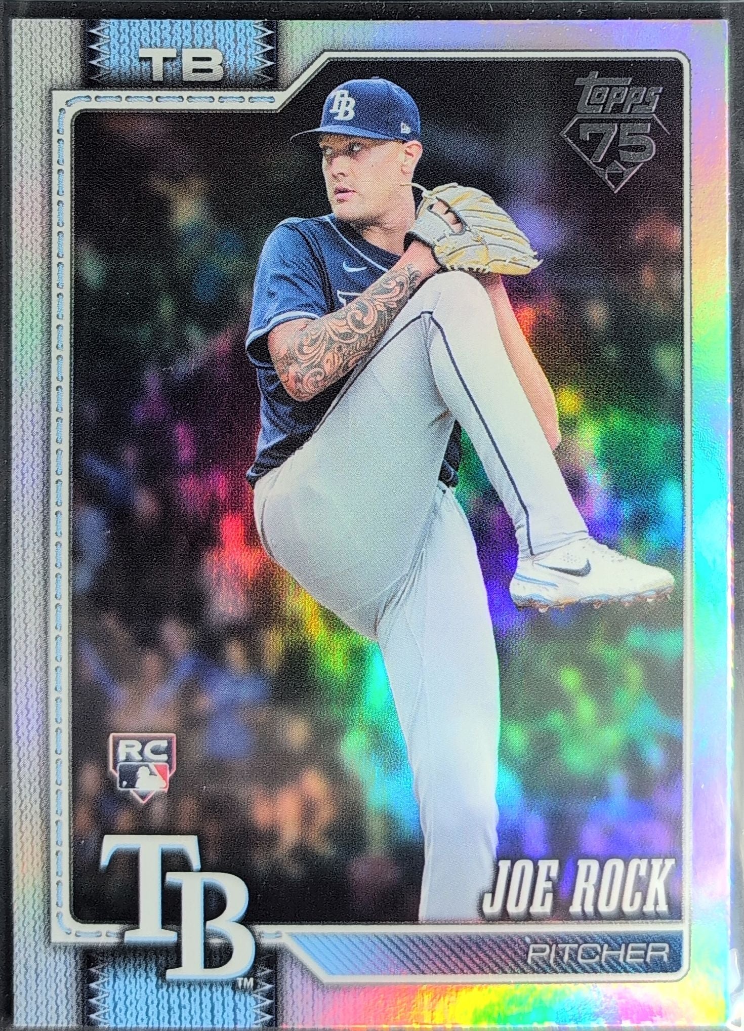 2026 Topps Joe Rock #134 Silver Crackle Foil RC Tampa Bay Rays front