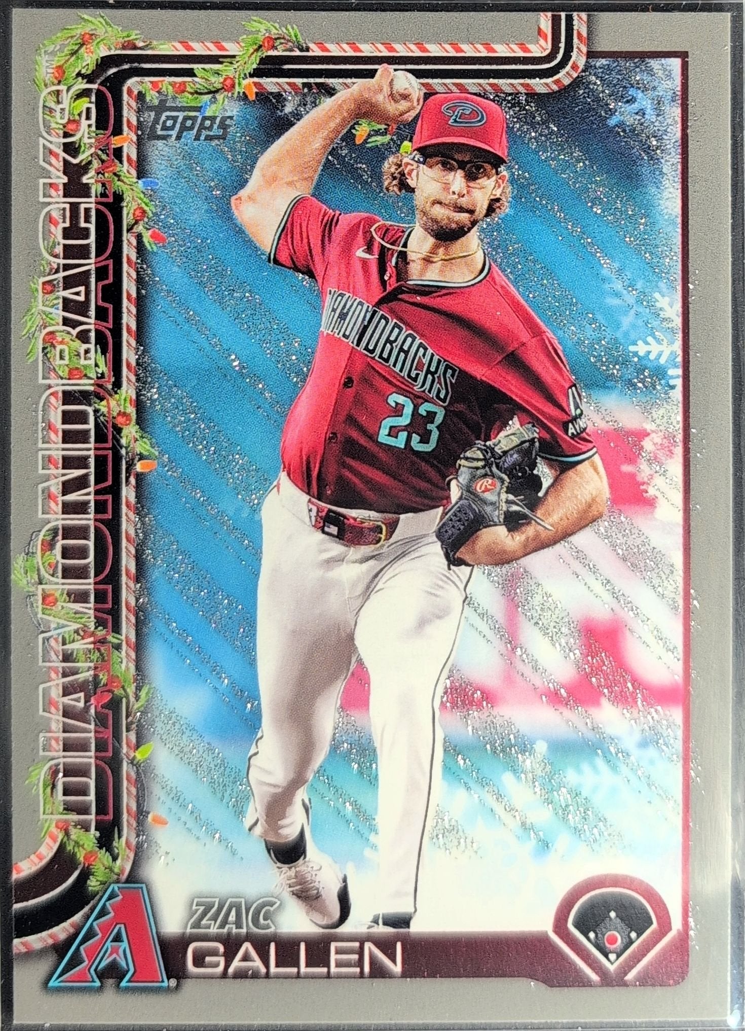 Zac Gallen 2025 Topps Holiday #H131 Silver Glitter Holiday Arizona Diamondbacks - front image