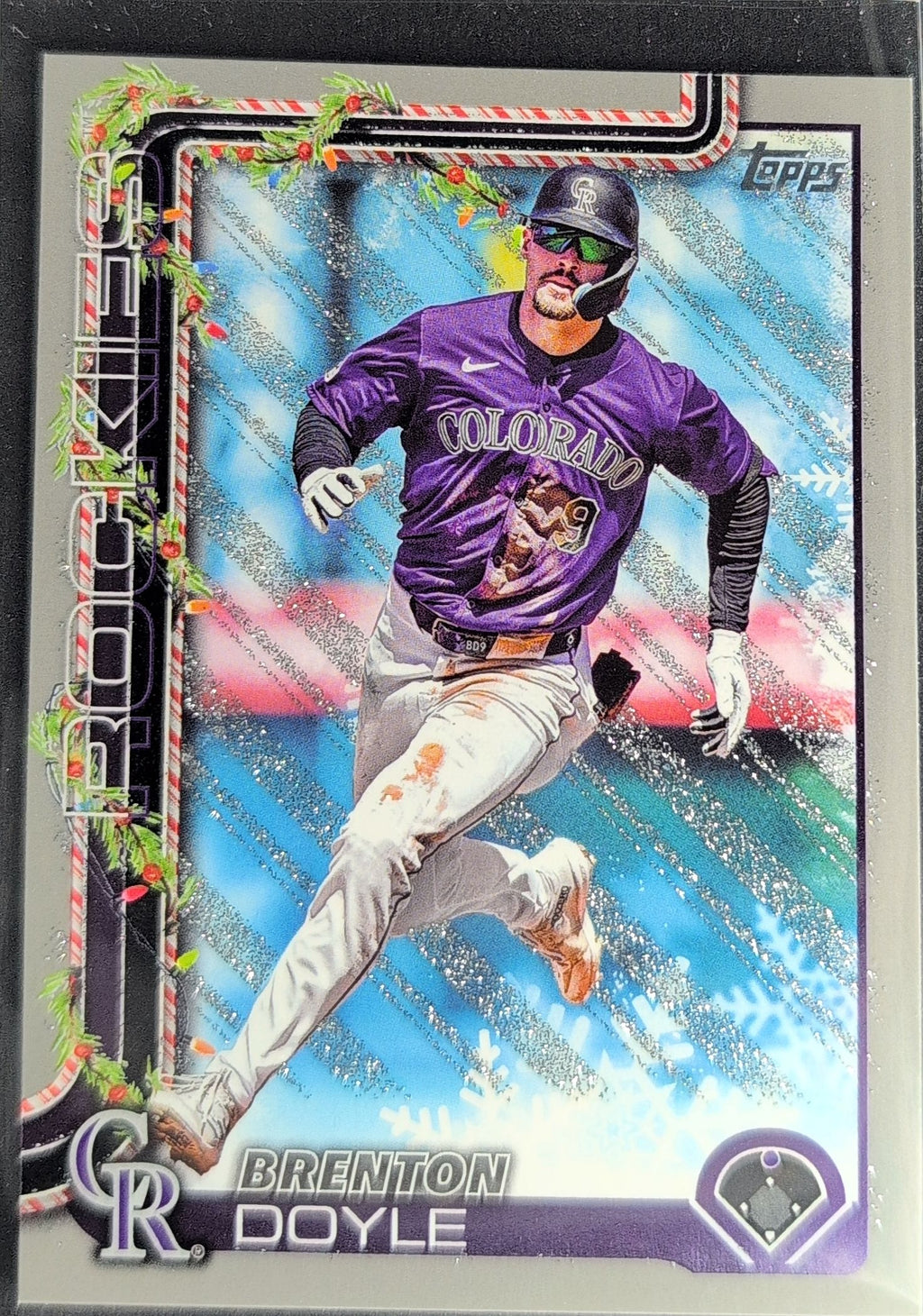 2025 Topps Holiday Brenton Doyle #H101 Silver Glitter Holiday Colorado Rockies front