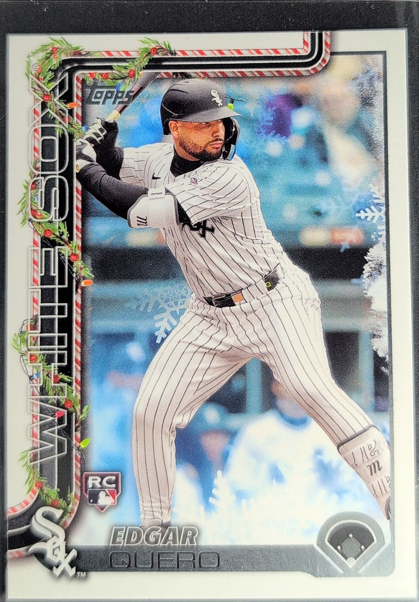 Edgar Quero 2025 Topps Holiday #H37 Silver Glitter Holiday Rookie RC Chicago White Sox - front image