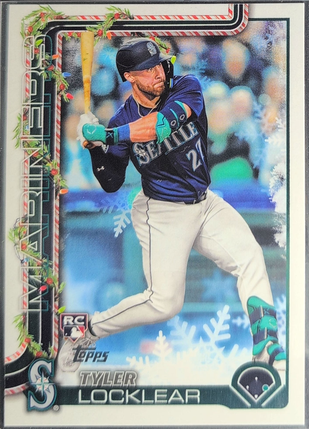 2025 Topps Holiday Tyler Locklear #H165 RC Seattle Mariners front