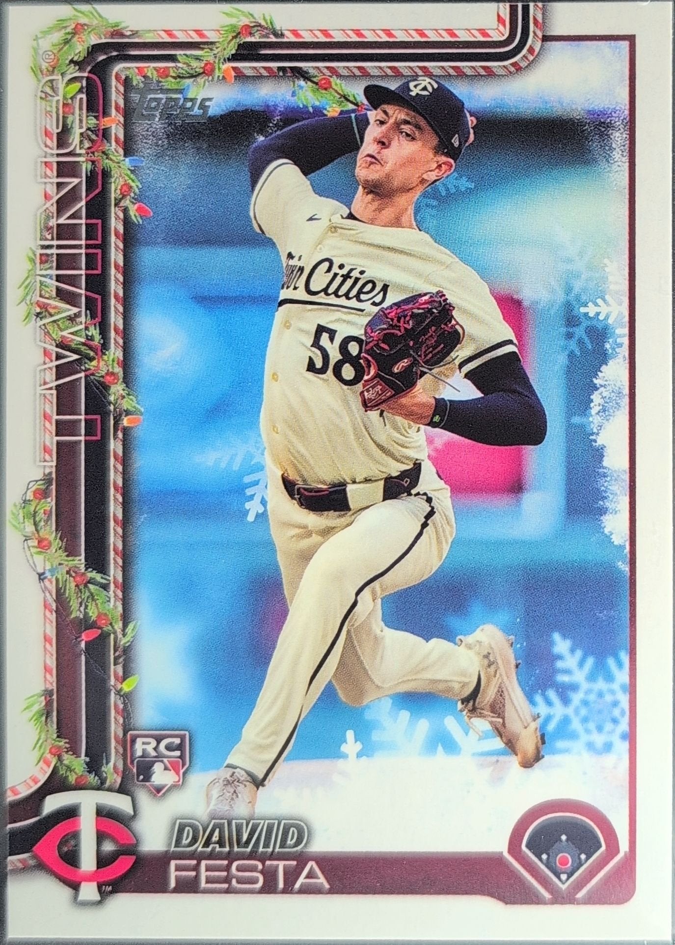 David Festa 2025 Topps Holiday #H78 Rookie RC Minnesota Twins - front image