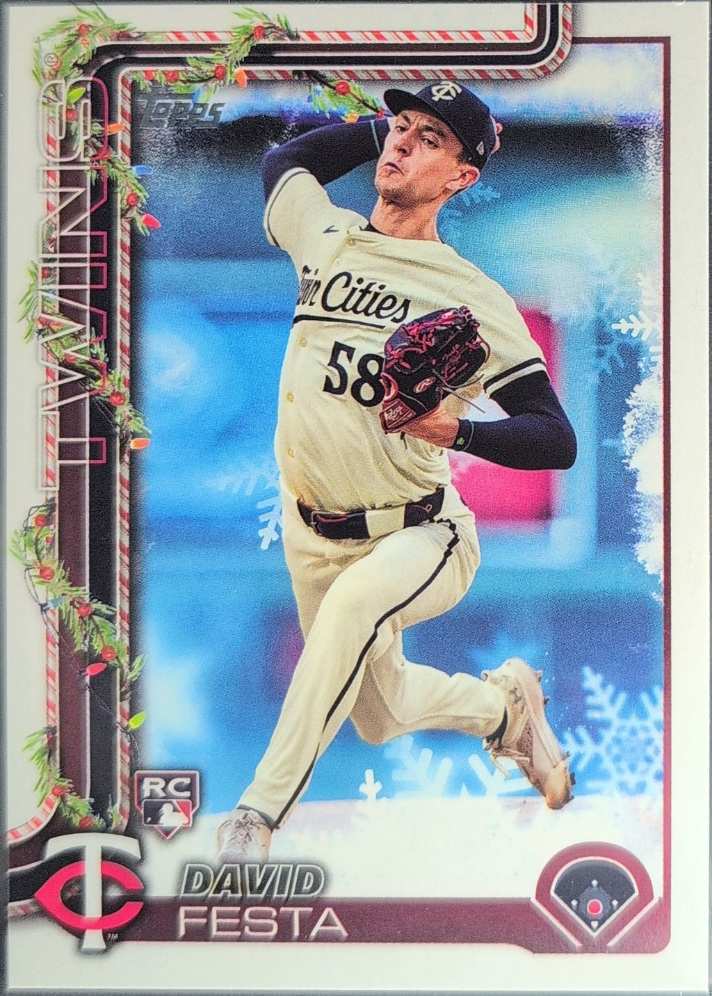 2025 Topps Holiday David Festa #H78 RC Minnesota Twins front