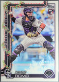 2025 Topps Holiday Drew Romo #H114 Green Holiday Plaid RC Colorado Rockies front