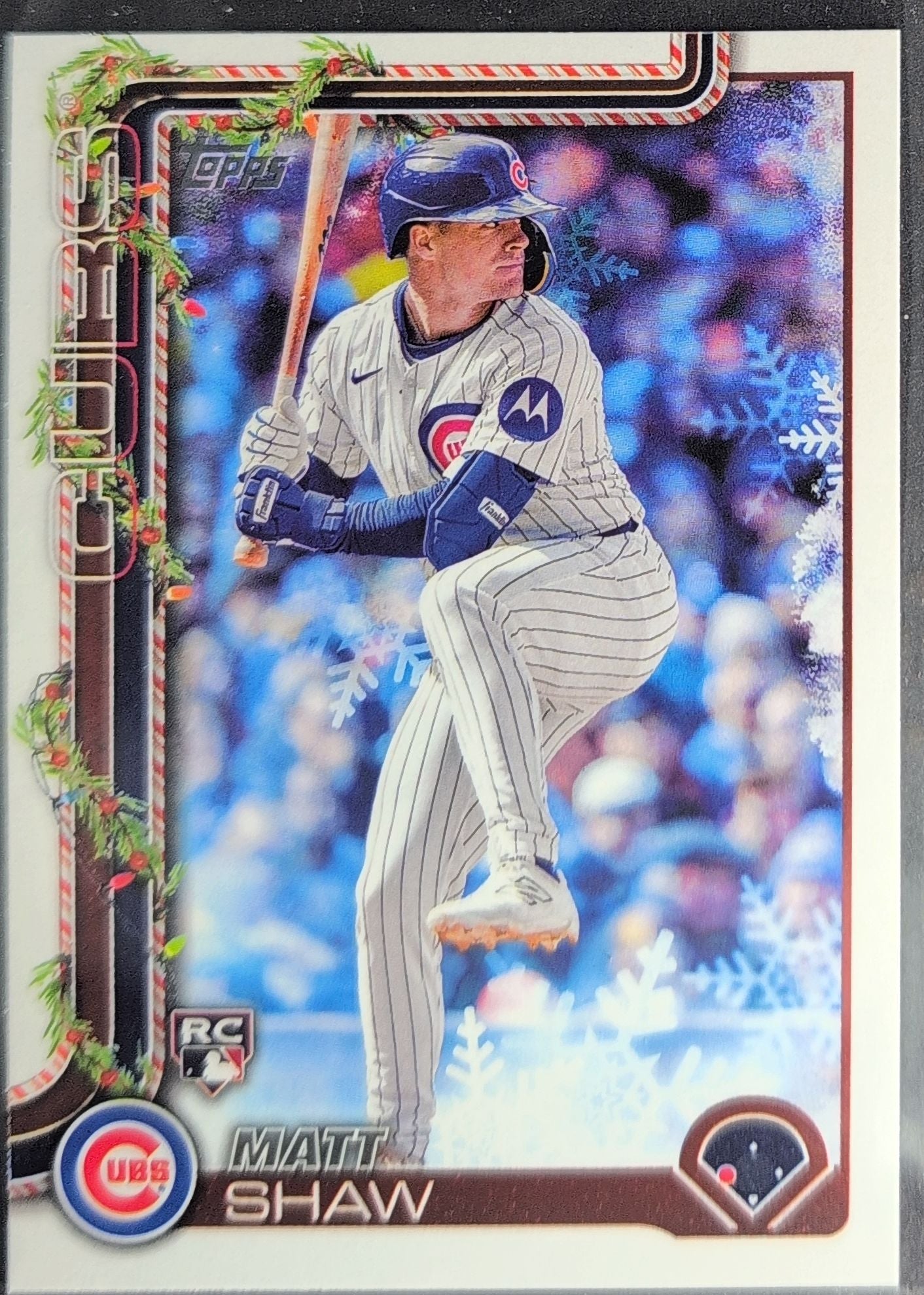 2025 Topps Holiday Matt Shaw #H173 RC Chicago Cubs front