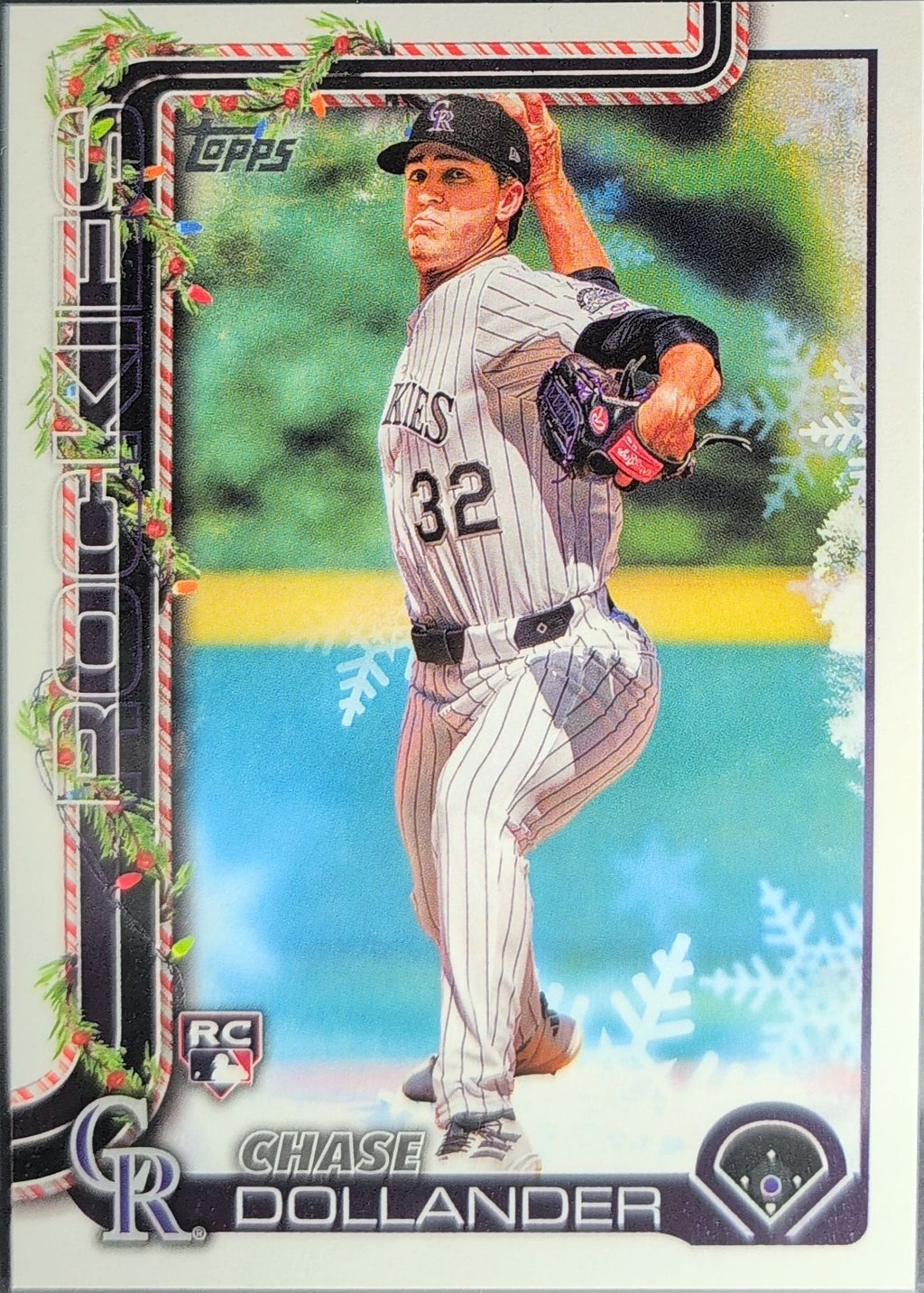 2025 Topps Holiday Chase Dollander #H130 RC Colorado Rockies front