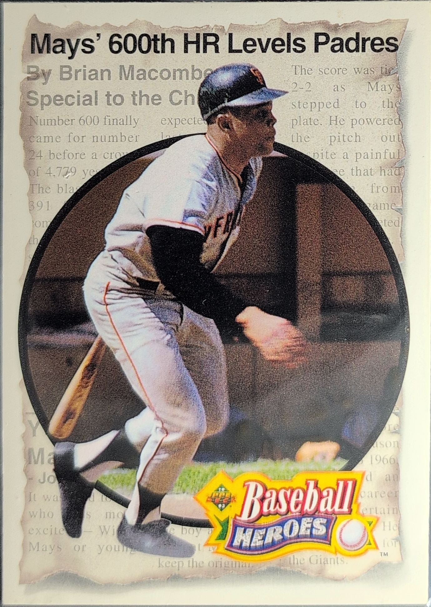 1993 Upper Deck Willie Mays #51 Baseball Heroes: Willie Mays San Francisco Giants front