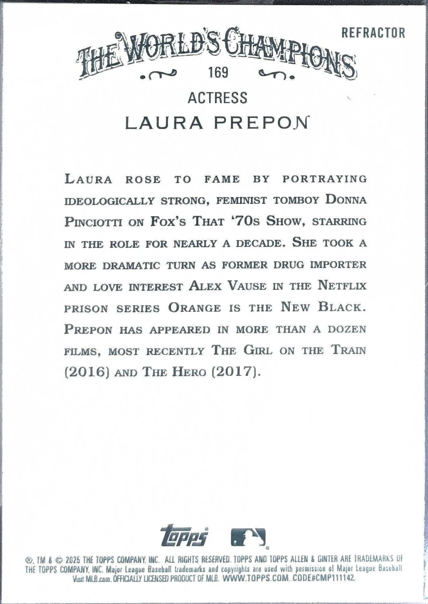 2025 Topps Allen & Ginter Laura Prepon #169 Chrome Refractor Actress back