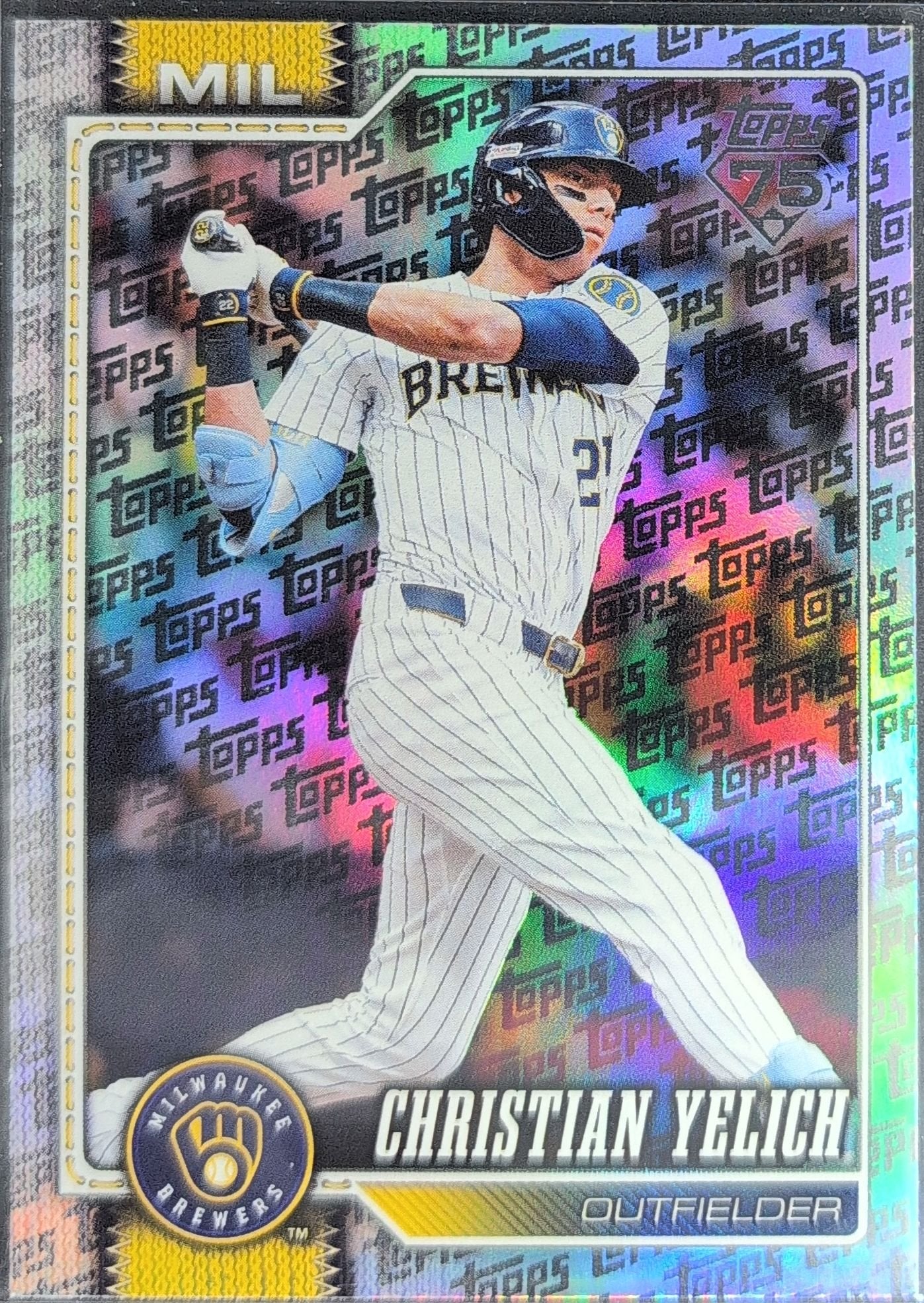 Christian Yelich 2026 Topps #154 Topps Foil Pattern Milwaukee Brewers - front image