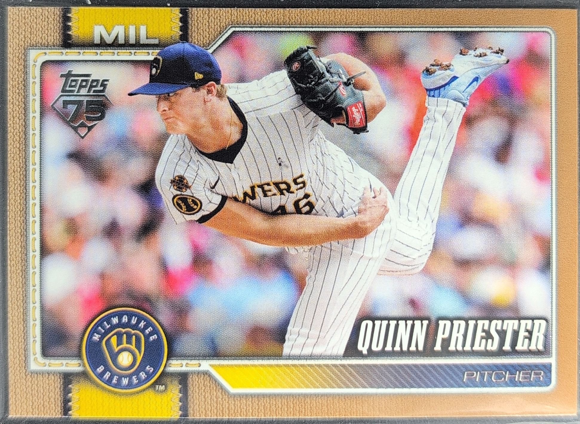 Quinn Priester 2026 Topps #186 Gold Milwaukee Brewers - front image