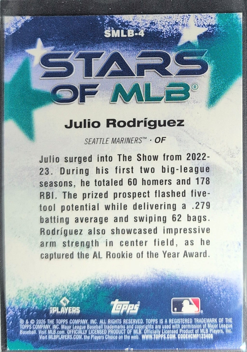 2026 Topps Julio Rodríguez #SMLB-4 Stars of MLB Seattle Mariners back