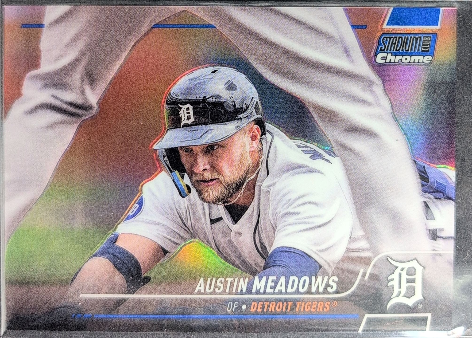 Austin Meadows 2022 Stadium Club Chrome #258 Gold Refractor Detroit Tigers - front image