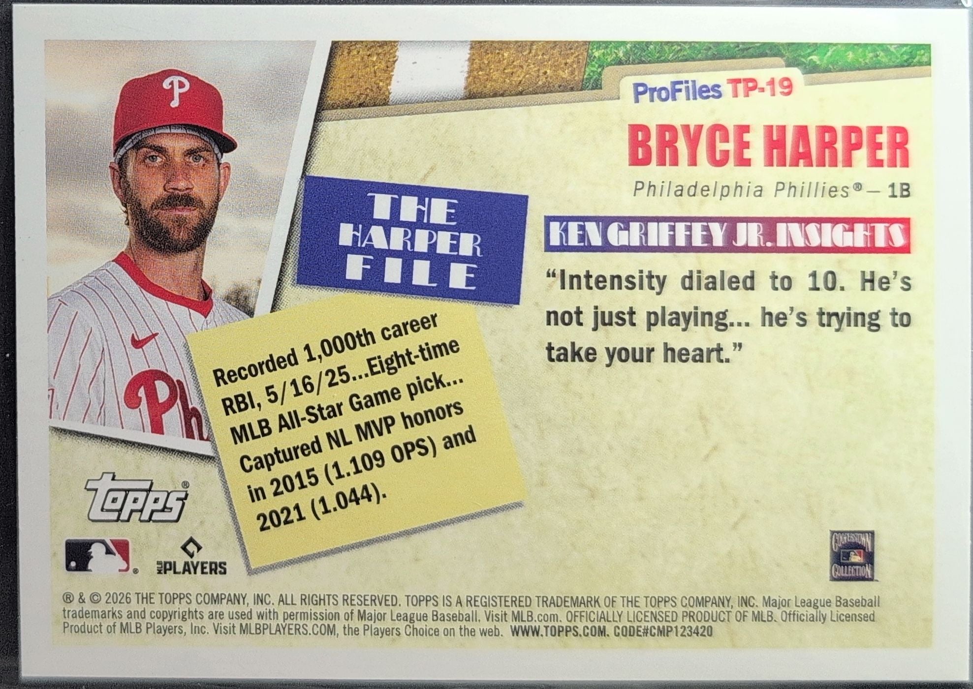 2026 Topps Bryce Harper #TP-19 Topps Profiles Philadelphia Phillies back