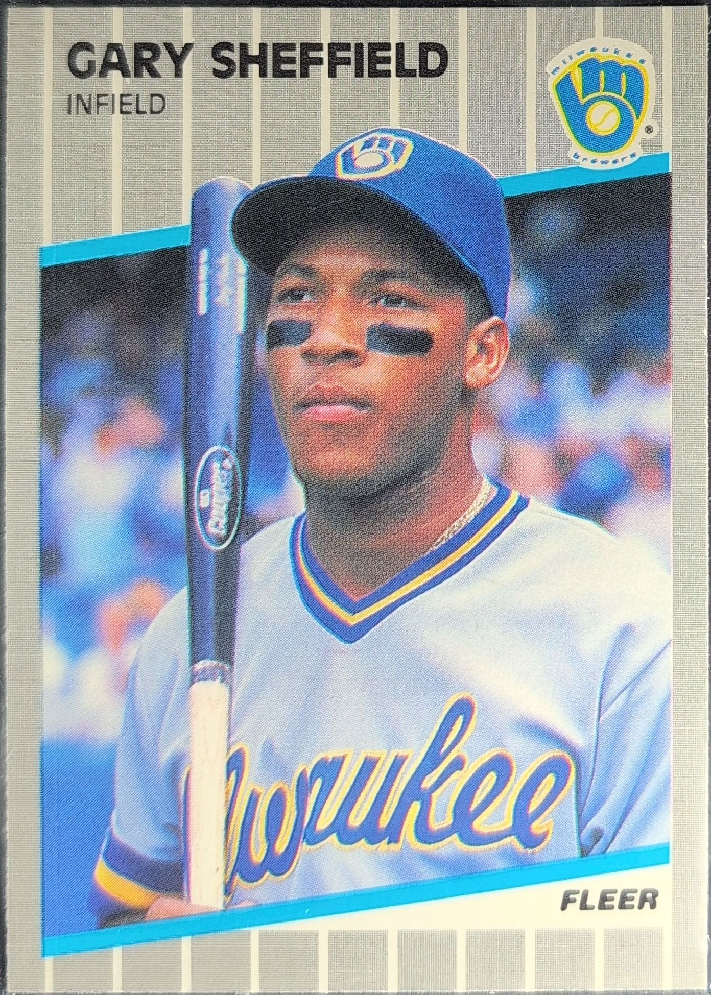 Gary Sheffield 1989 Fleer #196 Rookie RC Milwaukee Brewers - front image