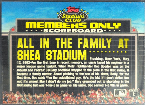 1992 Stadium Club Members Only Gary Sheffield / Doc Gooden #NNO Padres/Mets back