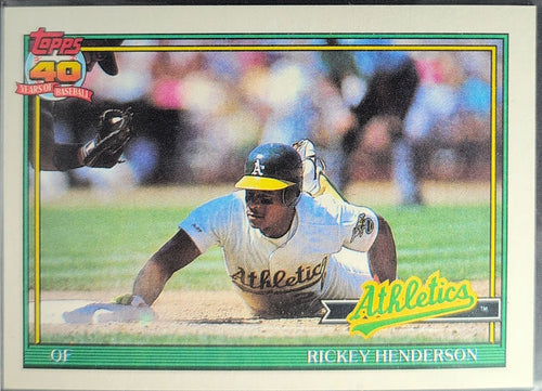 1991 Topps Rickey Henderson #670 Oakland Athletics front