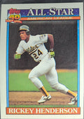 1991 Topps Rickey Henderson #391 Oakland Athletics front