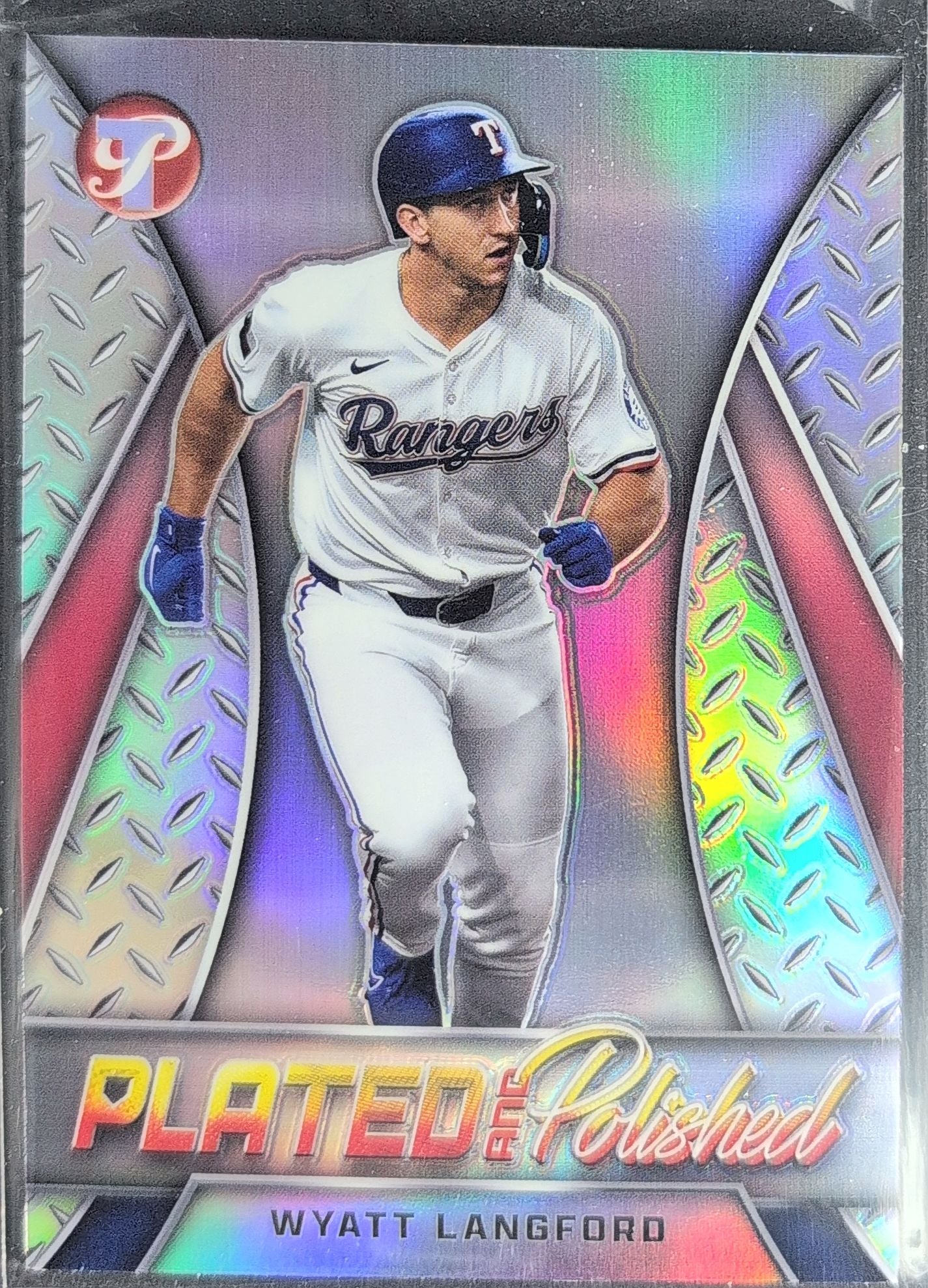 2025 Topps Pristine Wyatt Langford #PP-24 Plated and Polished Texas Rangers front
