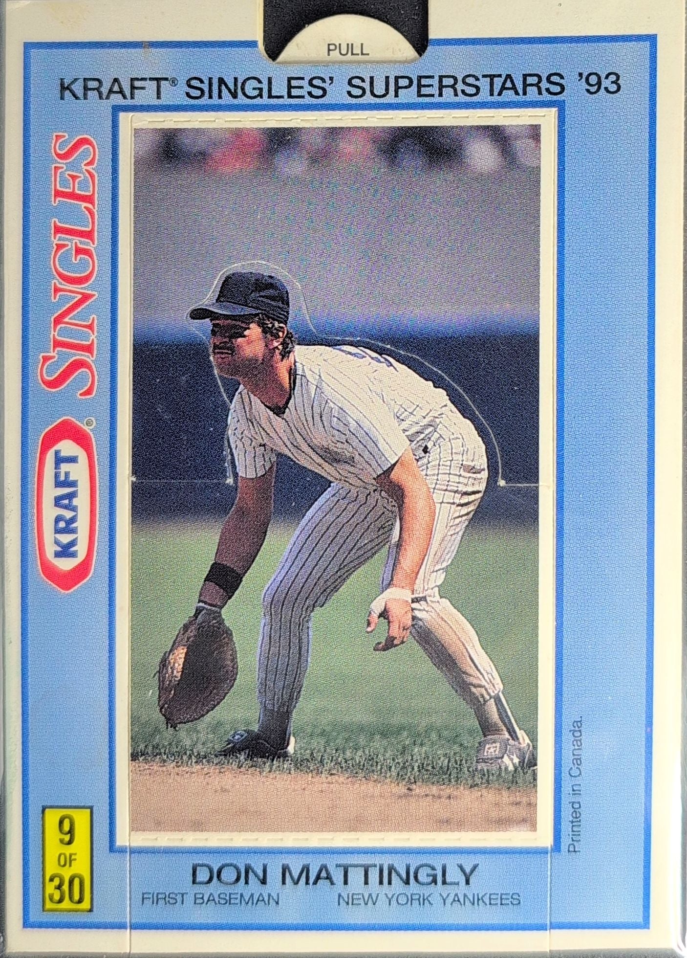 1993 Kraft Singles Superstars Don Mattingly #9 New York Yankees back