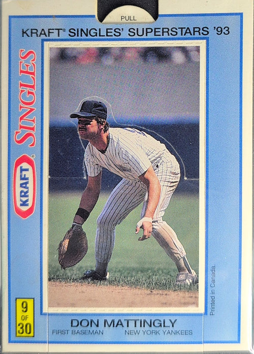 1993 Kraft Singles Superstars Don Mattingly #9 New York Yankees back