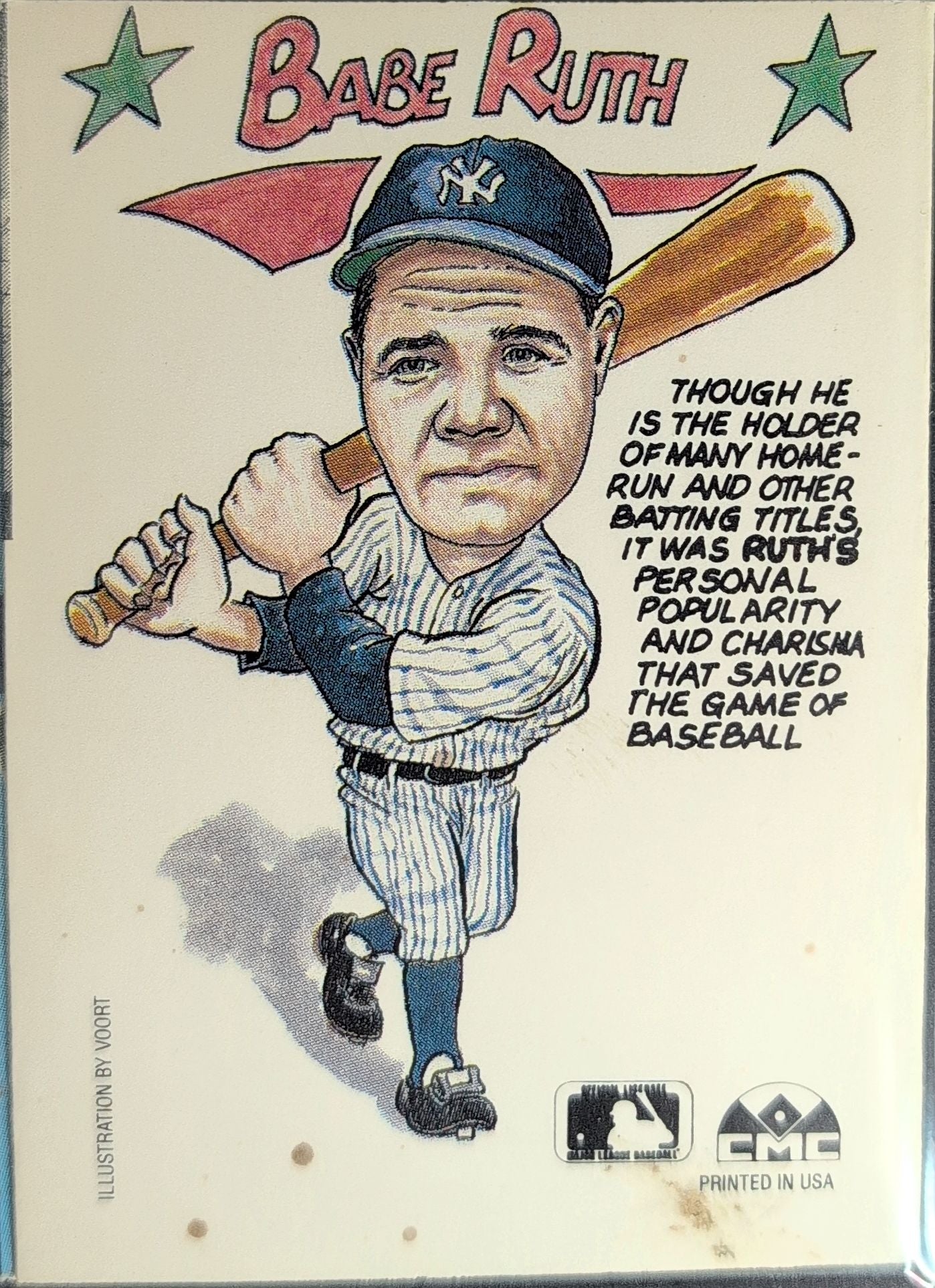 1990 Collect-A-Books Babe Ruth #10 New York Yankees back