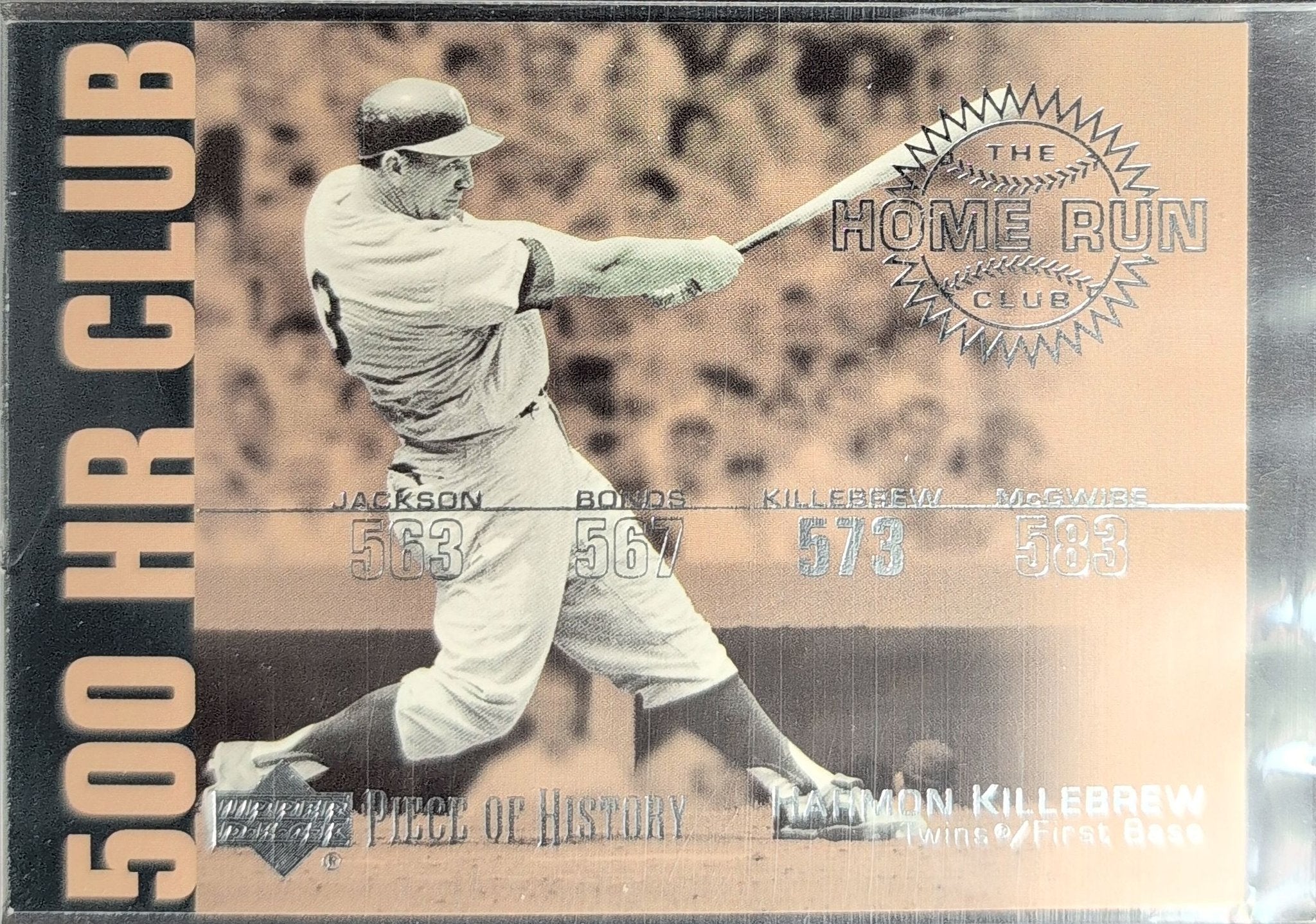 Harmon Killebrew 2002 Upper Deck Piece of History #HR1 500 Home Run Club Minnesota Twins - front image