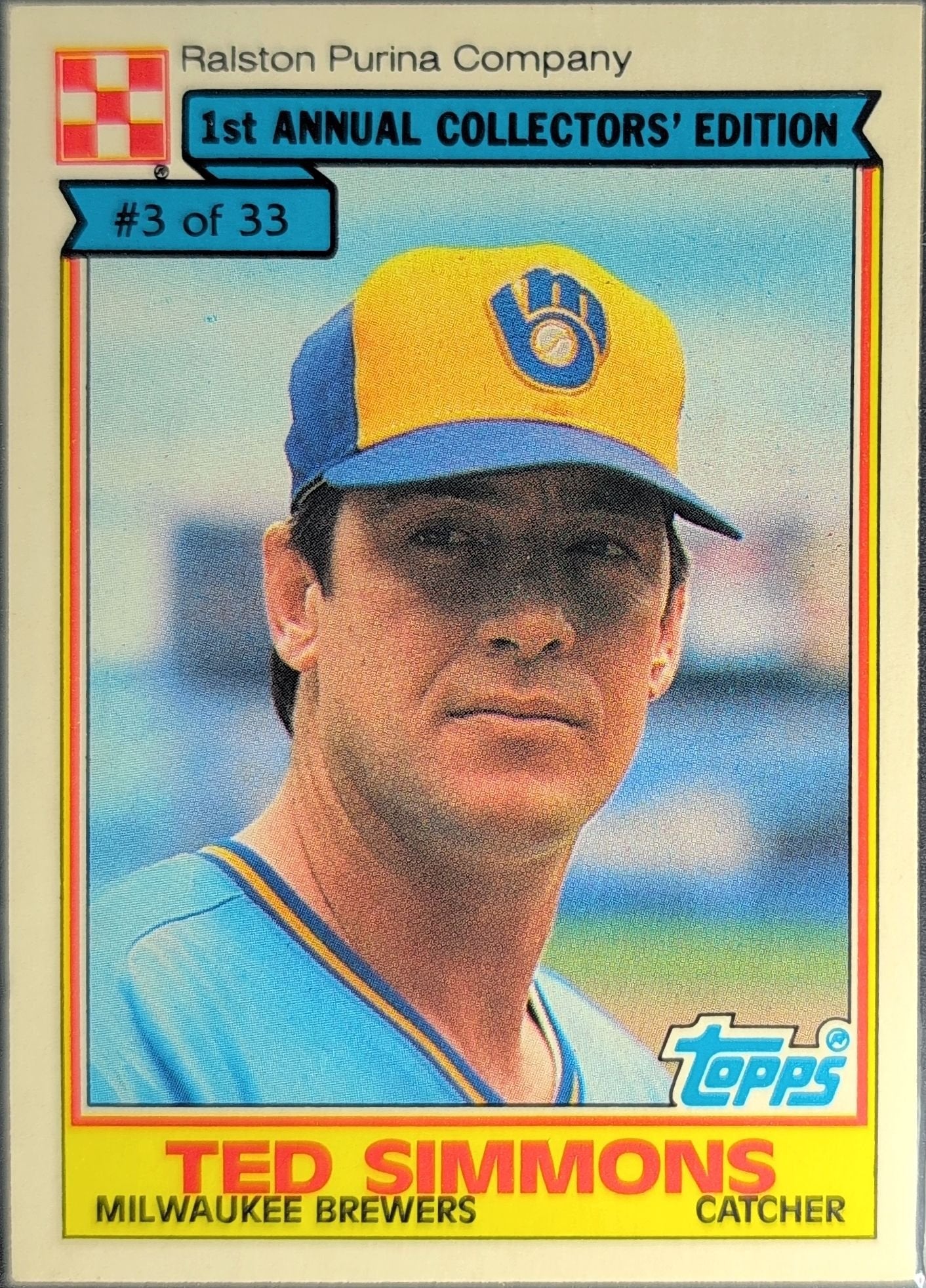 Ted Simmons 1984 Topps Cereal Series #3 Milwaukee Brewers - front image