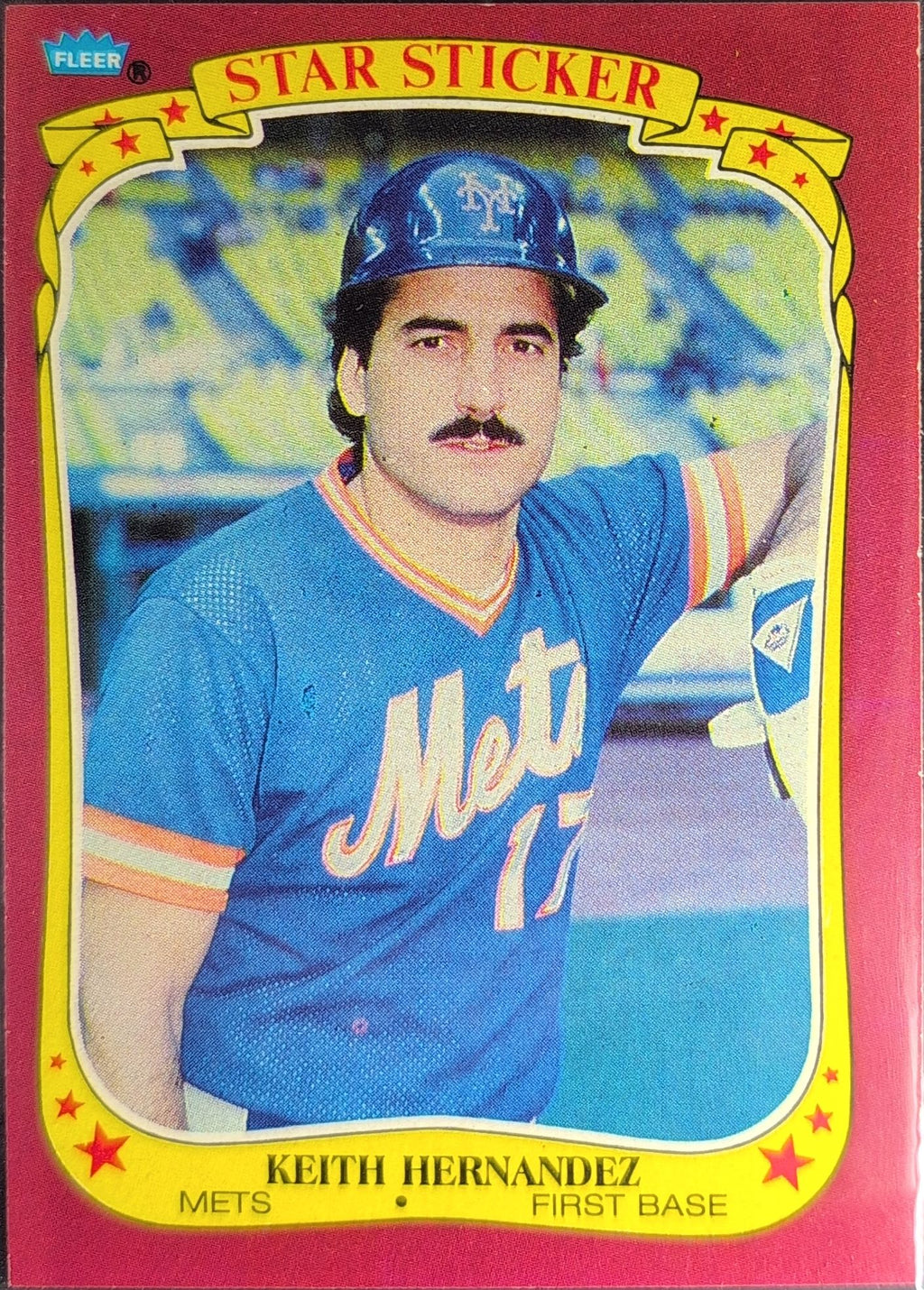 1986 Fleer Star Stickers Keith Hernandez #55 New York Mets front