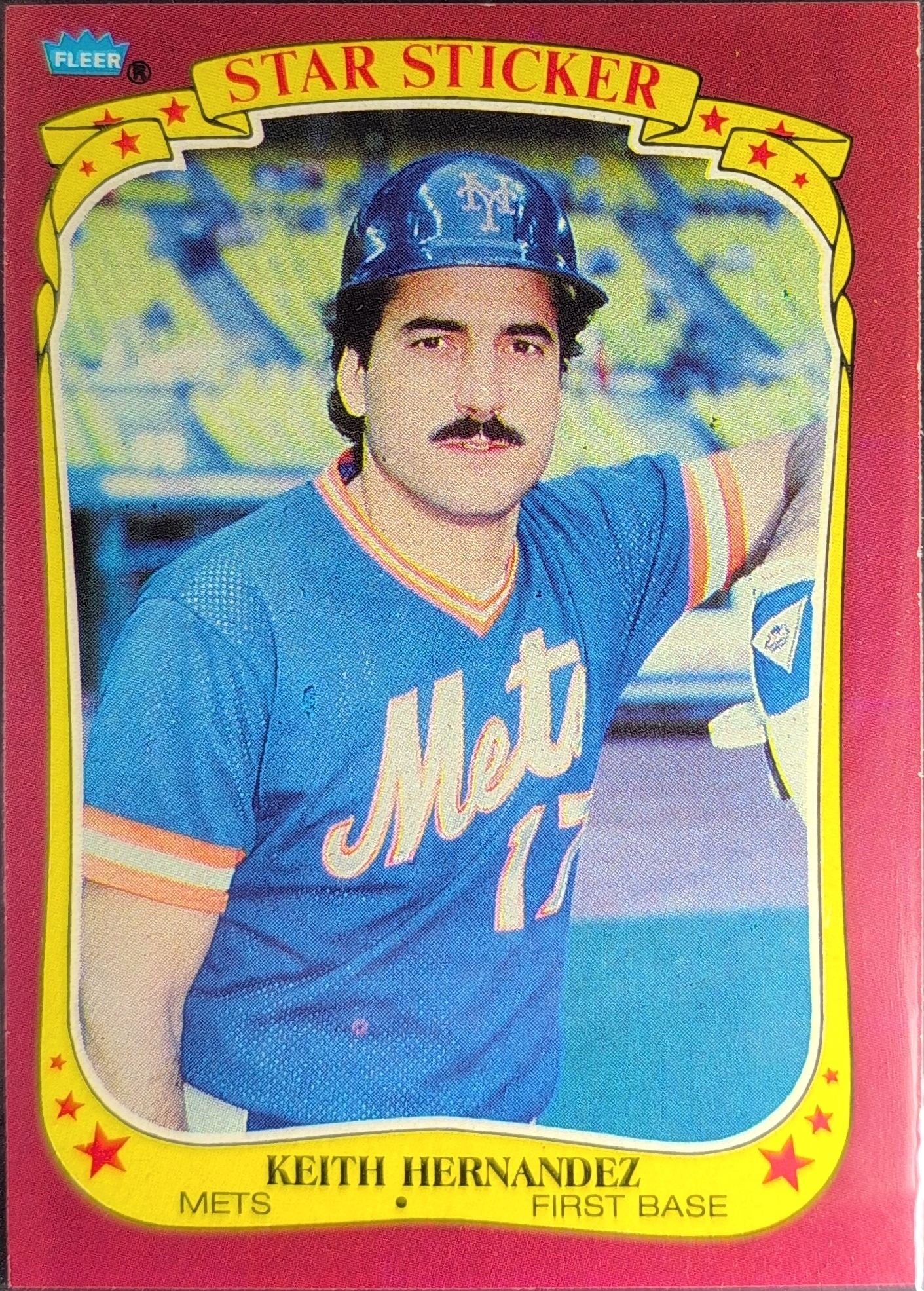 1986 Fleer Star Stickers Keith Hernandez #55 New York Mets front