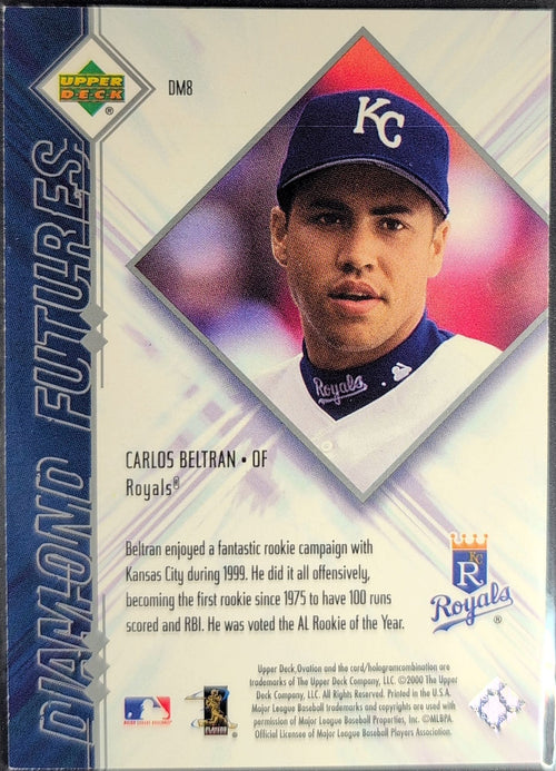 2000 Upper Deck Ovation Carlos Beltran #DM8 Diamond Futures Kansas City Royals back