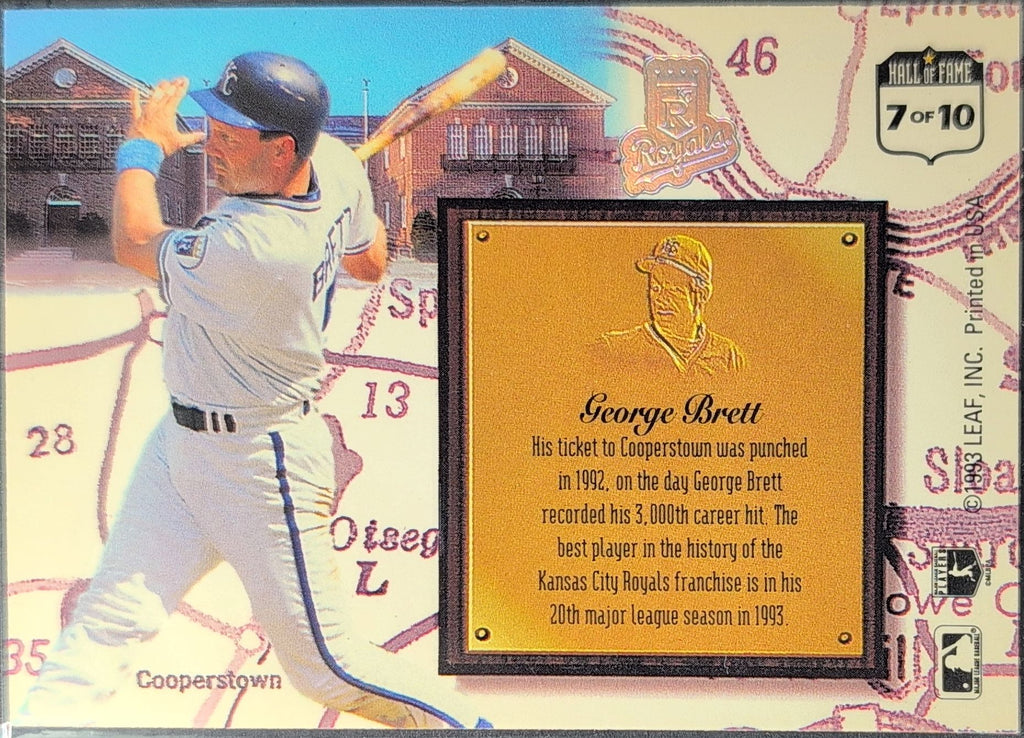 1993 Leaf George Brett #7 Heading for the Hall Kansas City Royals back