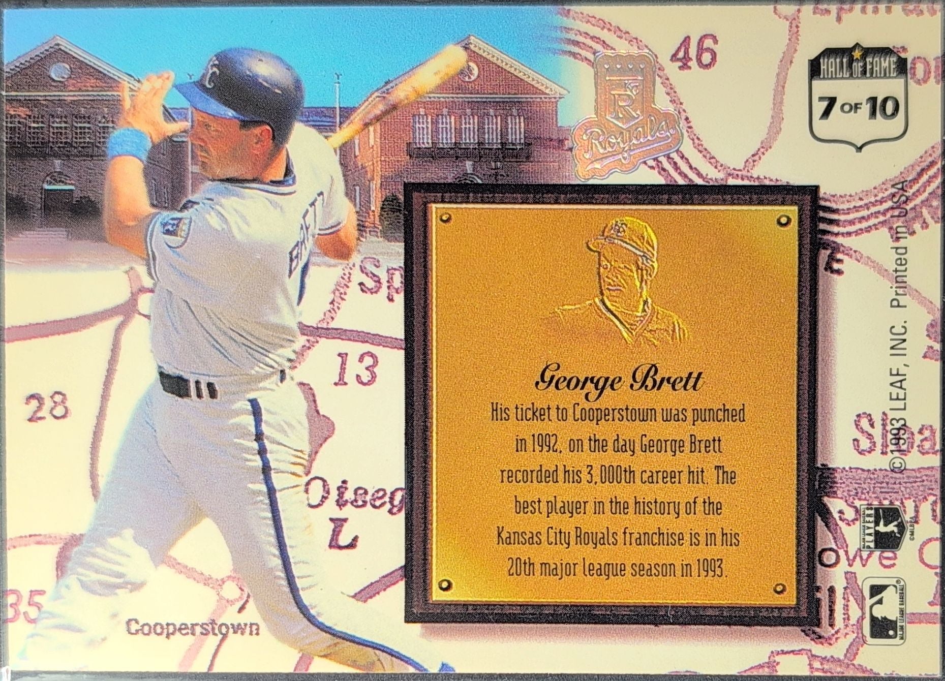 1993 Leaf George Brett #7 Heading for the Hall Kansas City Royals back