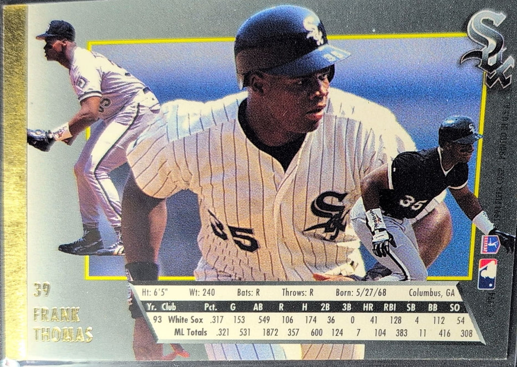 Frank Thomas 1994 Ultra #39 Chicago White Sox - back image
