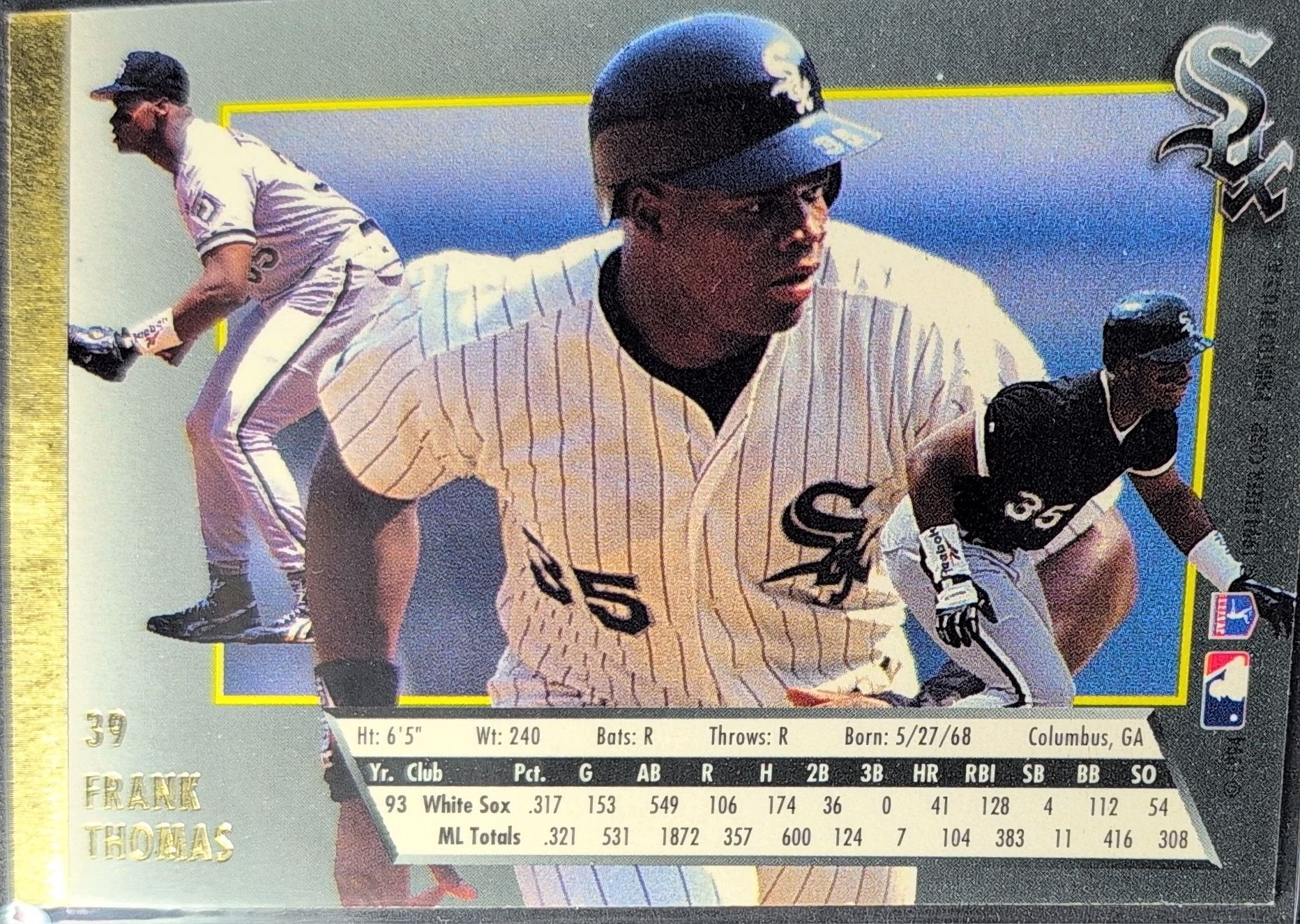 Frank Thomas 1994 Ultra #39 Chicago White Sox - back image
