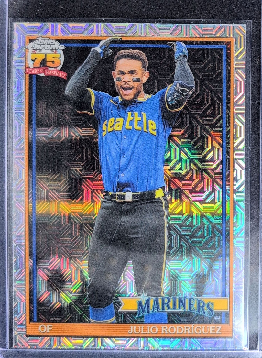 2026 Topps Julio Rodríguez #91C-62 1991 Topps Baseball 35th Anniversary Chrome (Series One) Seattle Mariners front