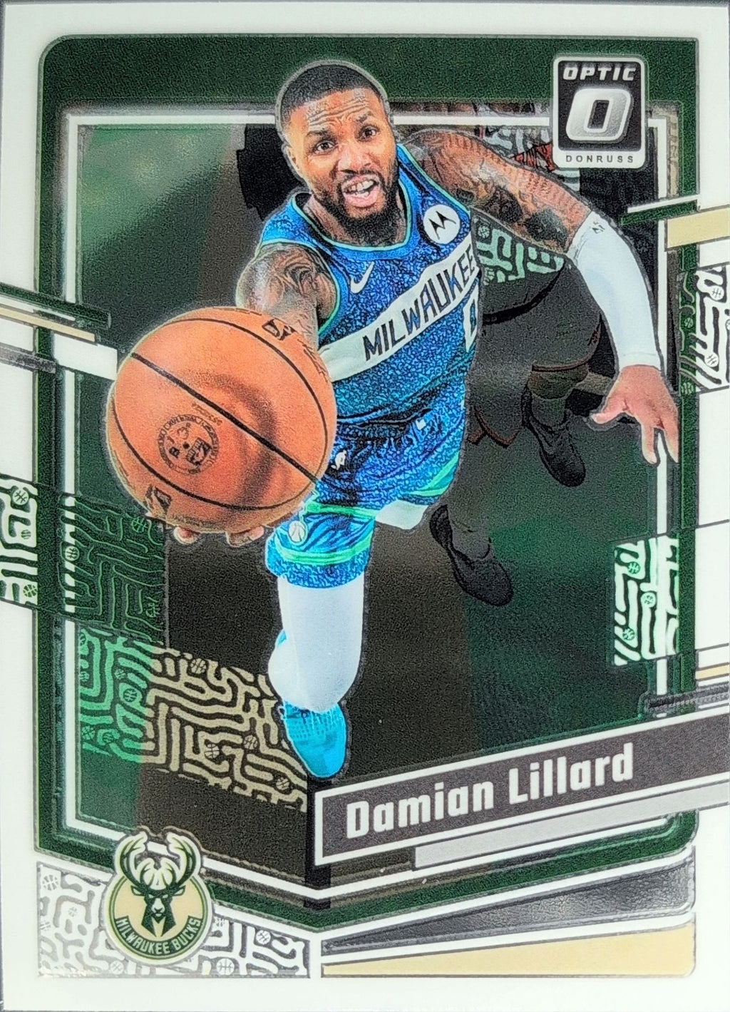 2023-24 Donruss Optic Damian Lillard #4 Milwaukee Bucks front