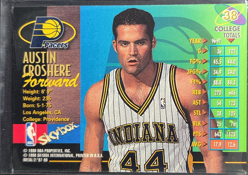 1997-98 Metal Universe Championship Austin Croshere #38 RC Indiana Pacers back