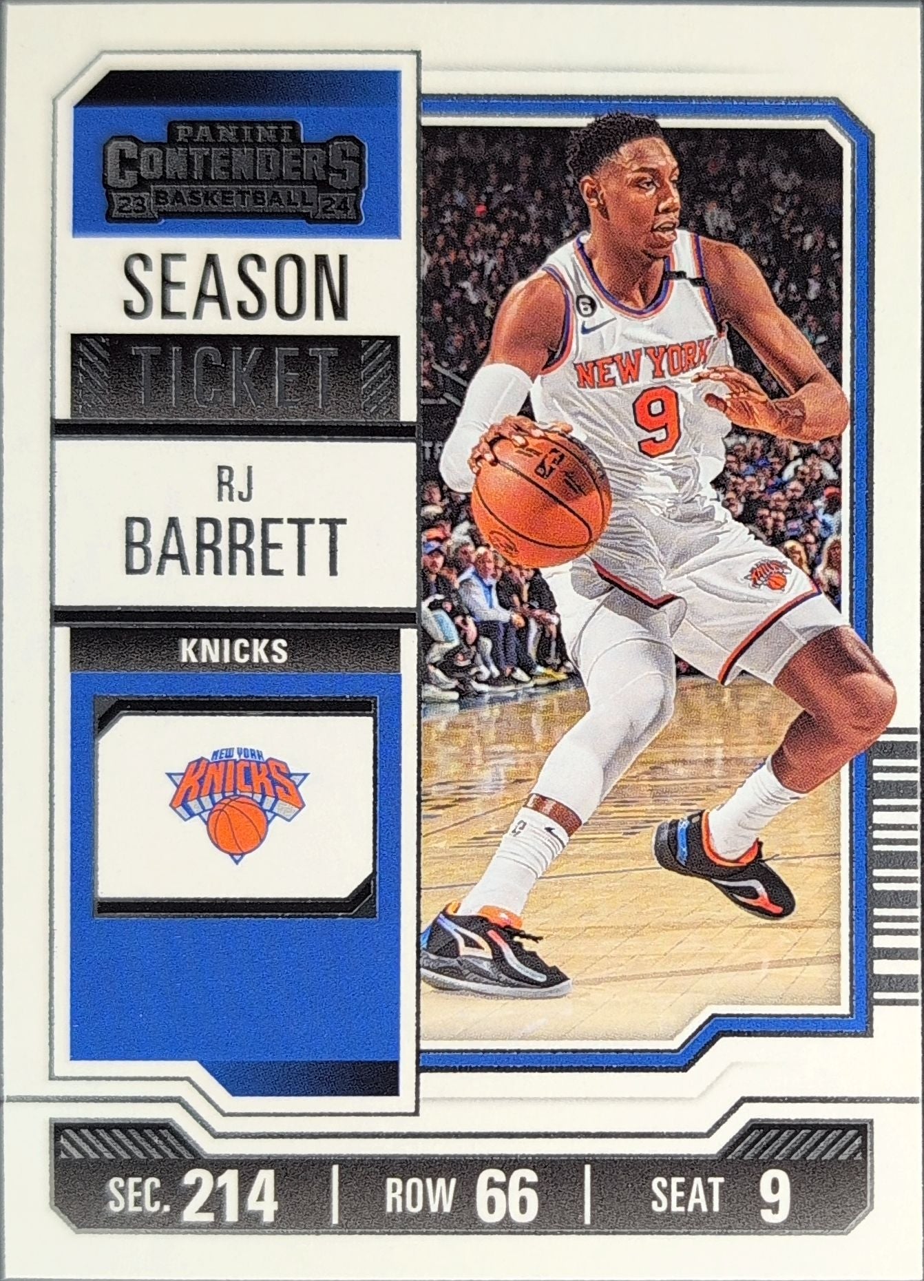 2023-24 Panini Contenders RJ Barrett #2 Season Ticket Retail New York Knicks front
