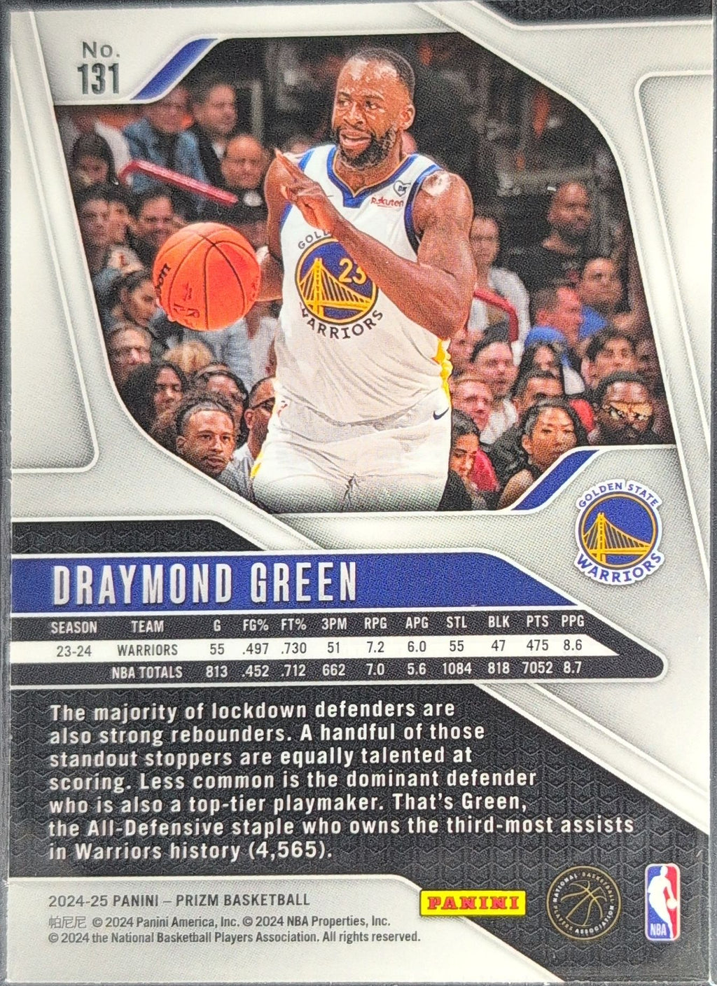 2024-25 Panini Prizm Draymond Green #131 Golden State Warriors back