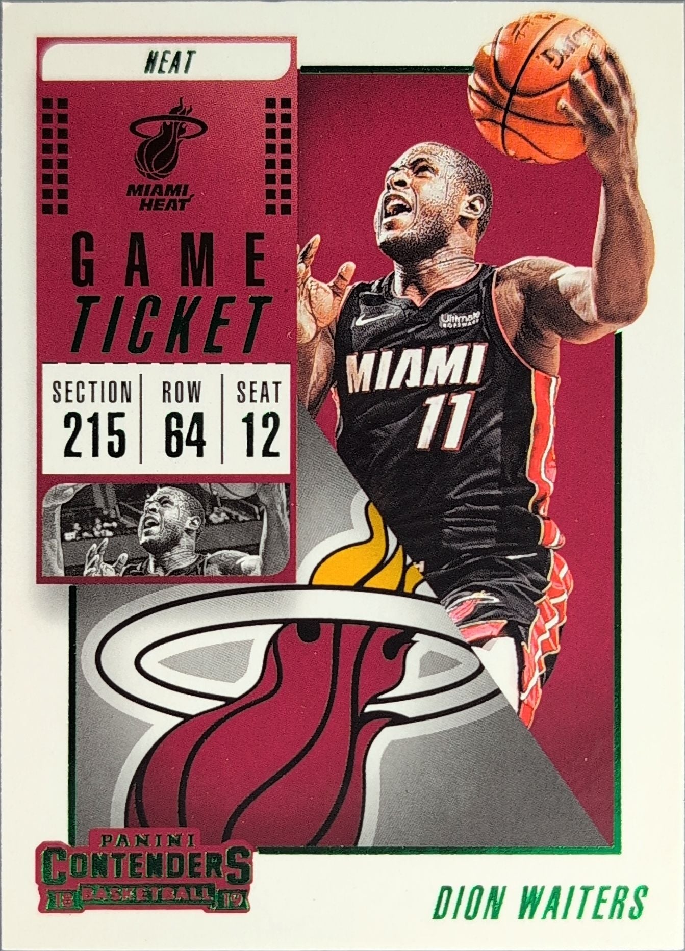 2018-19 Panini Contenders Dion Waiters #100 Miami Heat front