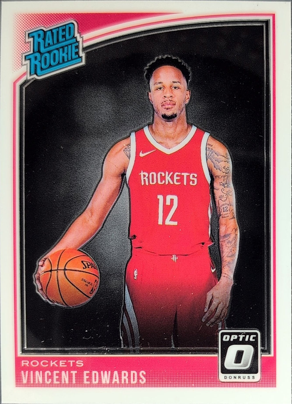 2018-19 Donruss Optic Vincent Edwards #165 RC Houston Rockets front