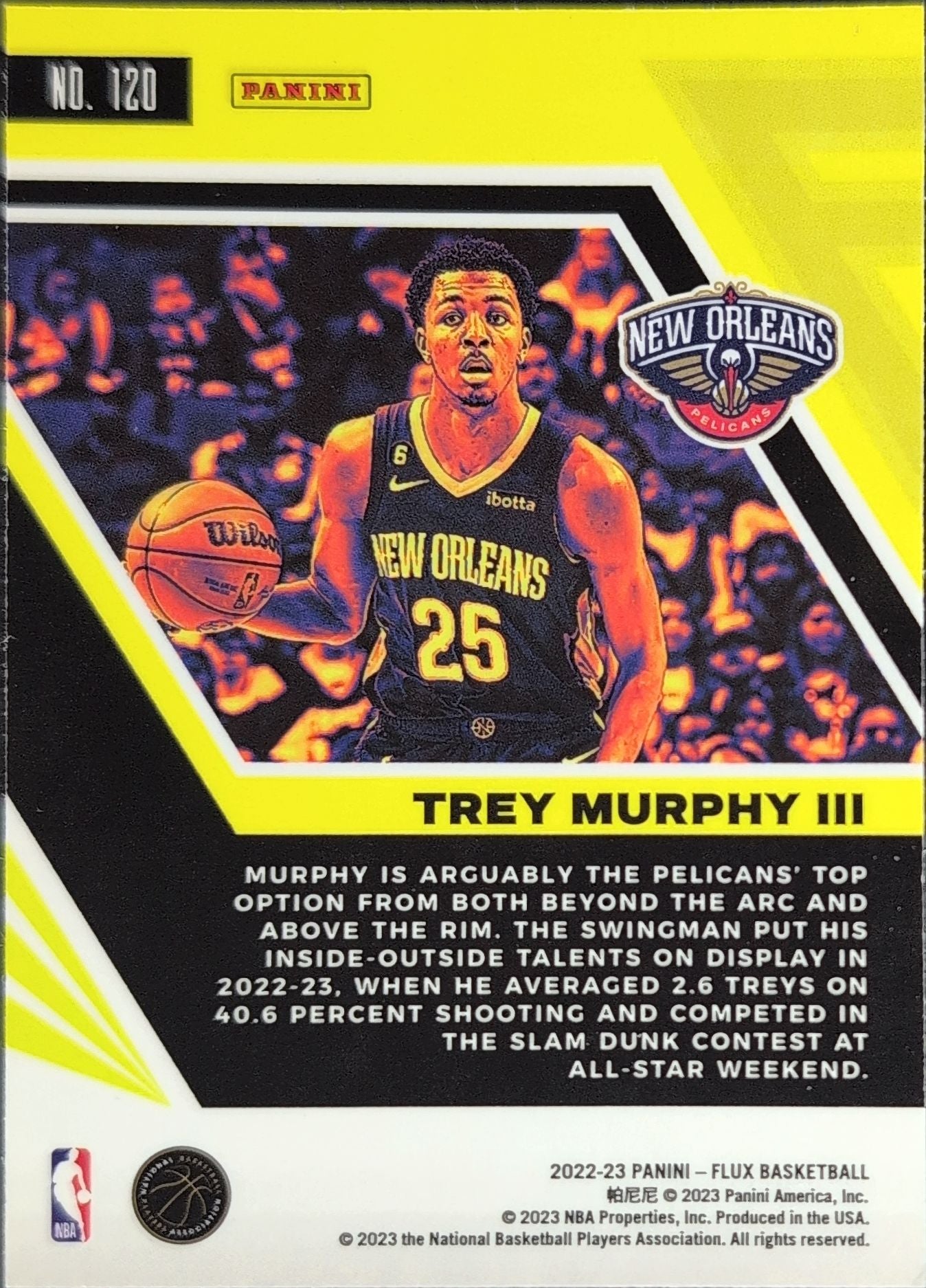 2022-23 Panini Flux Trey Murphy III #120 New Orleans Pelicans back