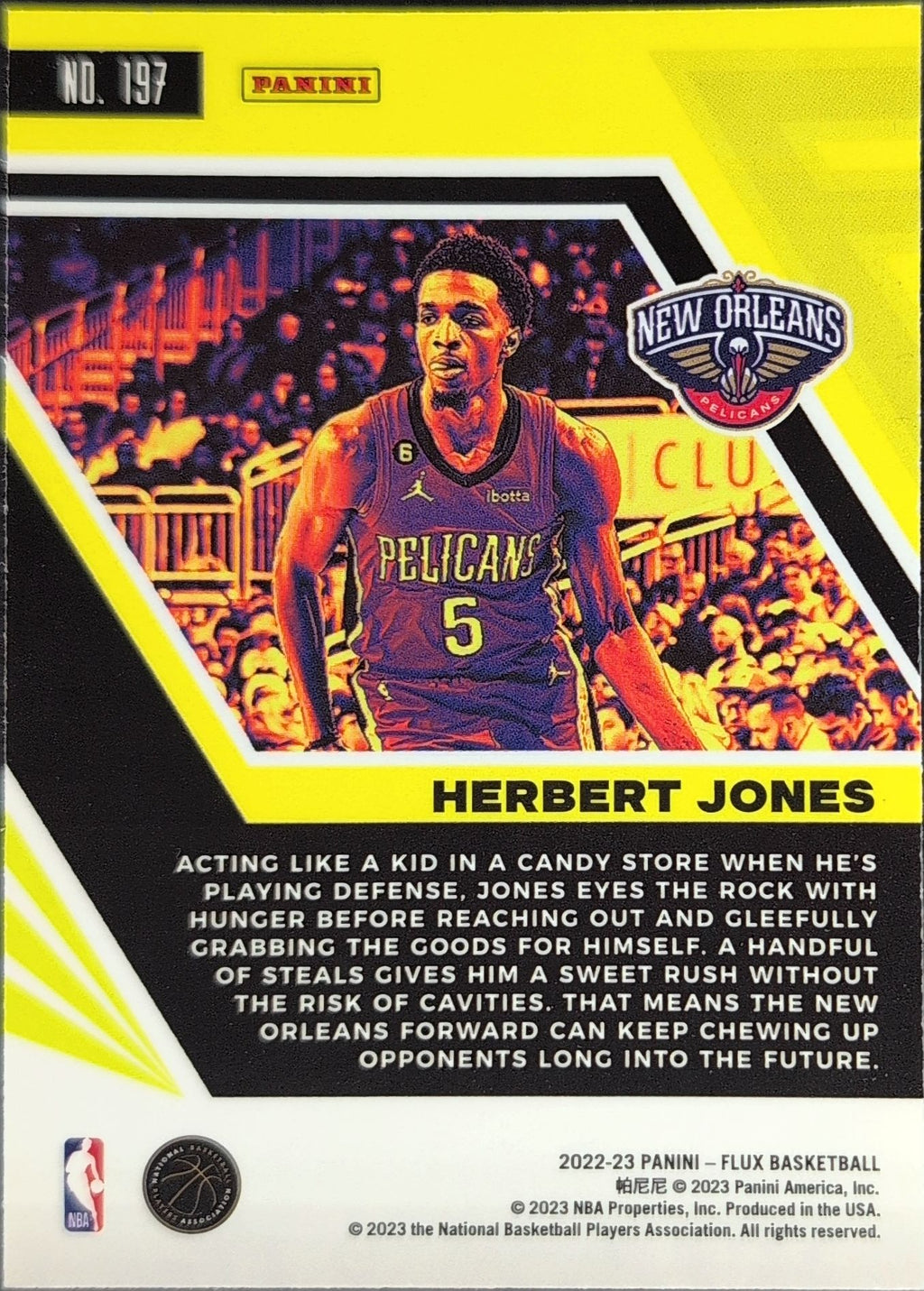 2022-23 Panini Flux Herbert Jones #197 New Orleans Pelicans back