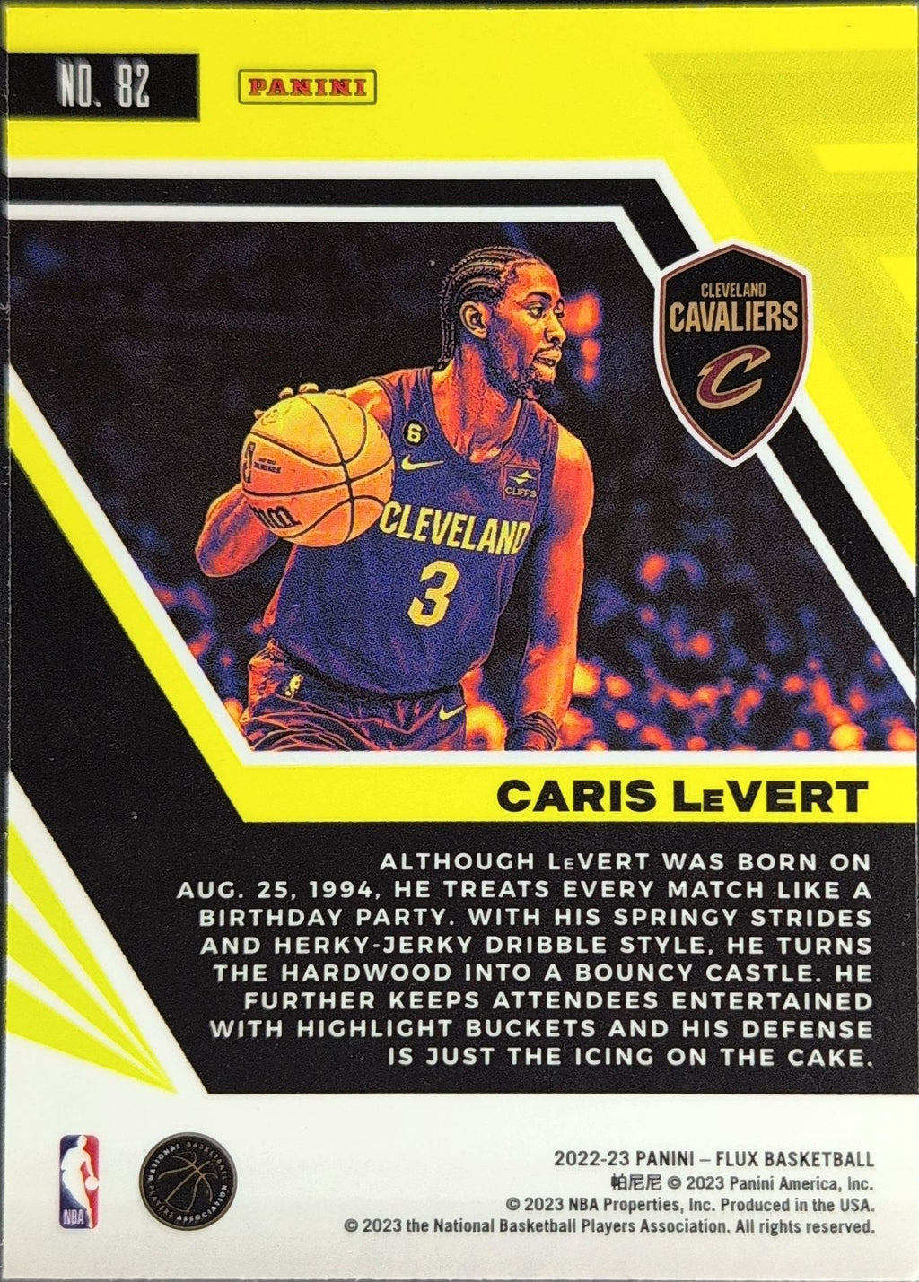 2022-23 Panini Flux Caris LeVert #82 Cleveland Cavaliers back