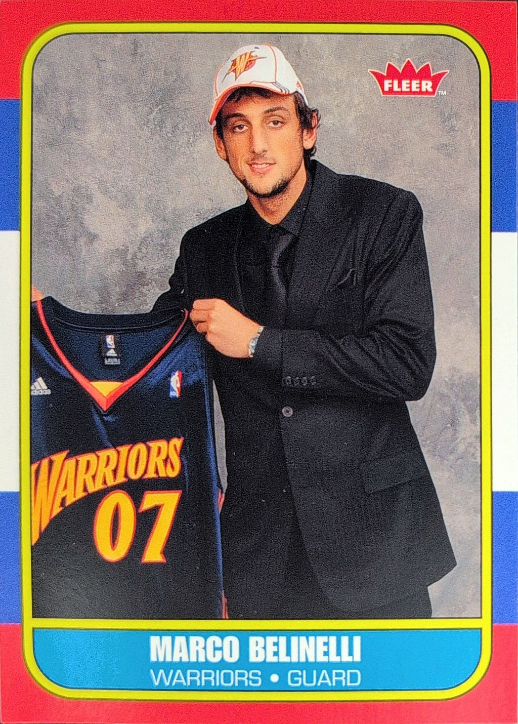 2007-08 Fleer Marco Belinelli #86R-134 86-87 Retro Rookies Golden State Warriors front