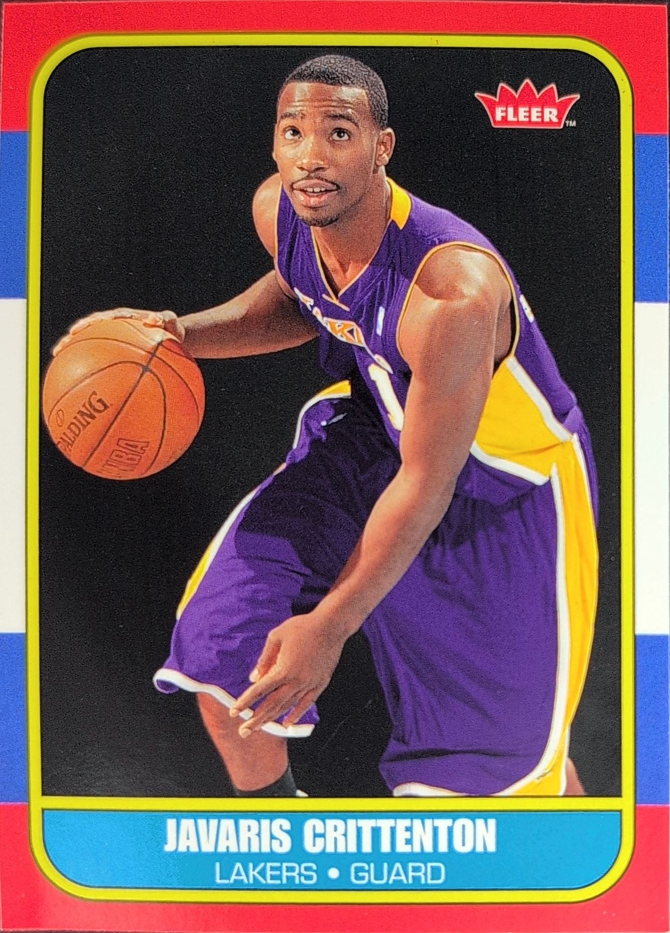 2007-08 Fleer Javaris Crittenton #86R-140 86-87 Retro Rookies Los Angeles Lakers front