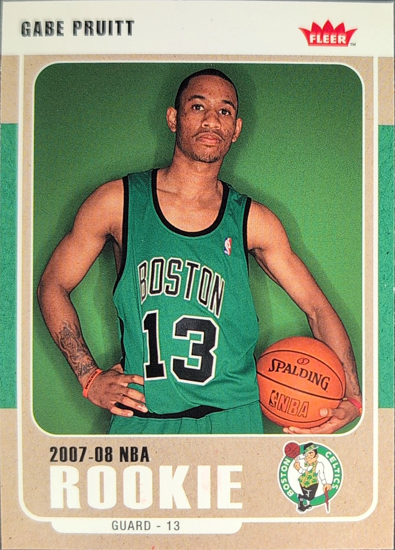 2007-08 Fleer Gabe Pruitt #224 RC Boston Celtics front