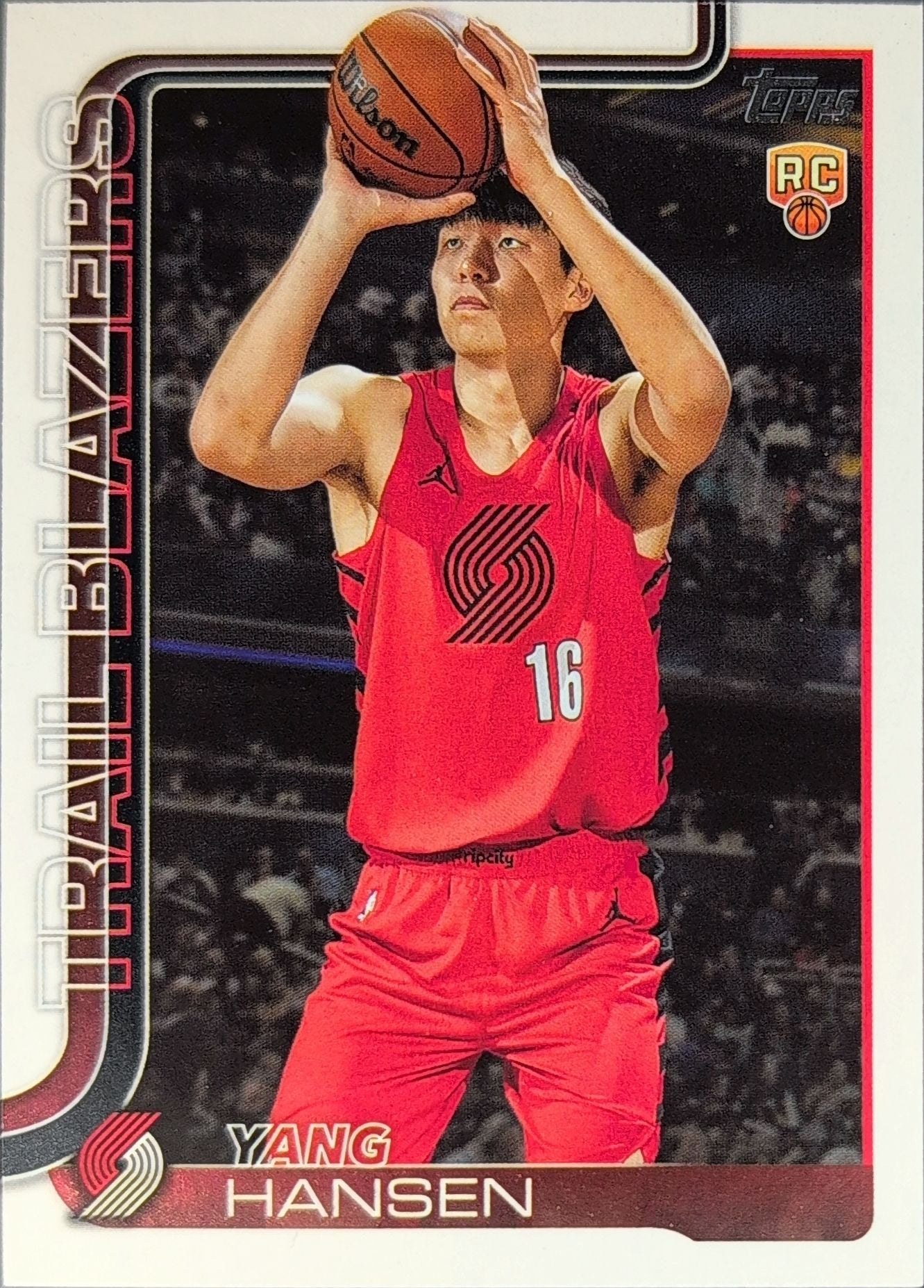 2025-26 Topps Yang Hansen #216 RC Portland Trail Blazers front